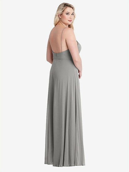 【NEW】【STYLE: LB012】正方形 首 シフォン マキシ ドレス 前面 スリット  -  エリオット【COLOR: Chelsea Gray】【SIZE: 00-30W】