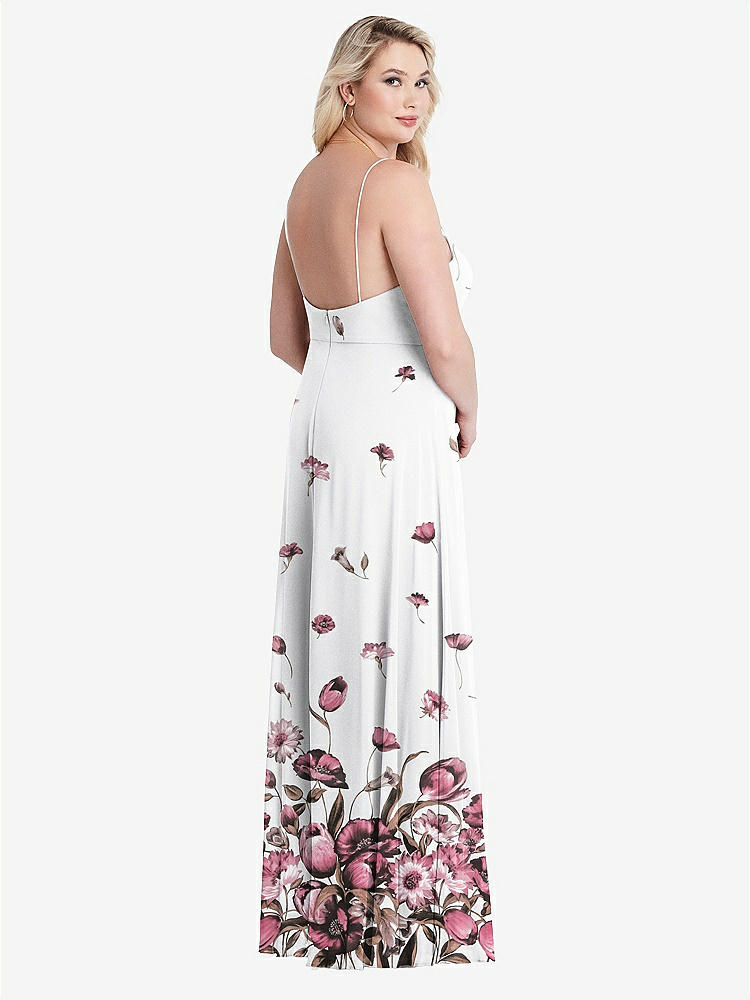 【STYLE: LB012】Square Neck Chiffon Maxi Dress with Front Slit - Elliott【COLOR: London Print】