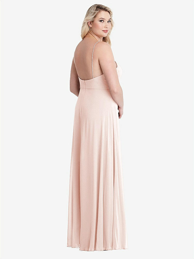 【NEW】【STYLE: LB012】正方形 首 シフォン マキシ ドレス 前面 スリット  -  エリオット【COLOR: Blush】【SIZE: 00-30W】