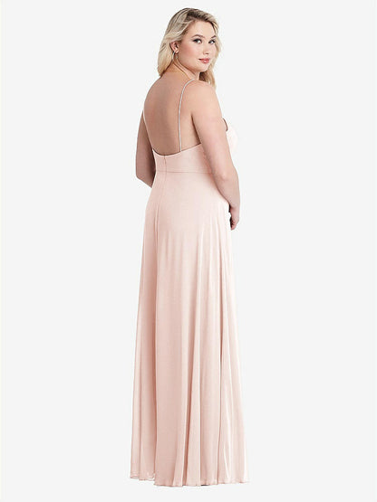【NEW】【STYLE: LB012】正方形 首 シフォン マキシ ドレス 前面 スリット  -  エリオット【COLOR: Blush】【SIZE: 00-30W】
