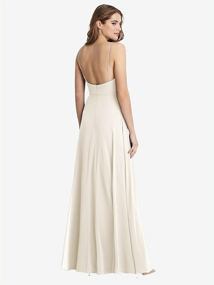 【STYLE: LB012】Square Neck Chiffon Maxi Dress with Front Slit - Elliott【COLOR: Ivory】