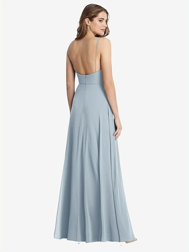 【STYLE: LB012】Square Neck Chiffon Maxi Dress with Front Slit - Elliott【COLOR: Mist】