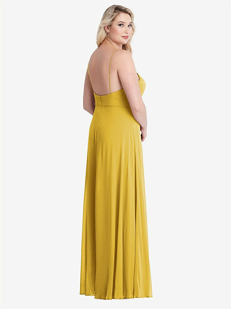 【NEW】【STYLE: LB012】正方形 首 シフォン マキシ ドレス 前面 スリット  -  エリオット【COLOR: Marigold】【SIZE: 00-30W】