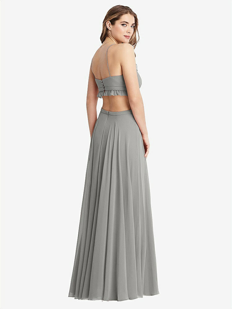 【NEW】【STYLE: LB014】フリル シフォン カットアウト マキシ ドレス  -  ジェシー【COLOR: Chelsea Gray】【SIZE: 00-30W】