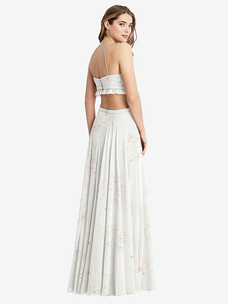 【STYLE: LB014】Ruffled Chiffon Cutout Maxi Dress - Jessie【COLOR: Spring Fling】