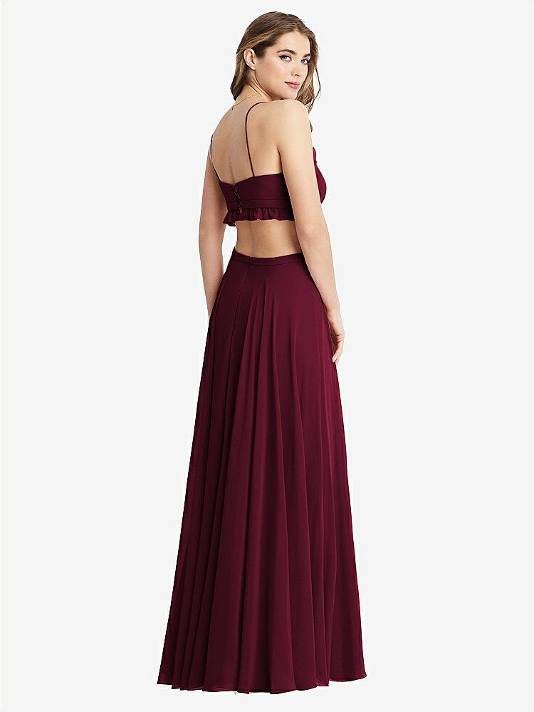 【NEW】【STYLE: LB014】フリル シフォン カットアウト マキシ ドレス  -  ジェシー【COLOR: Cabernet】【SIZE: 00-30W】