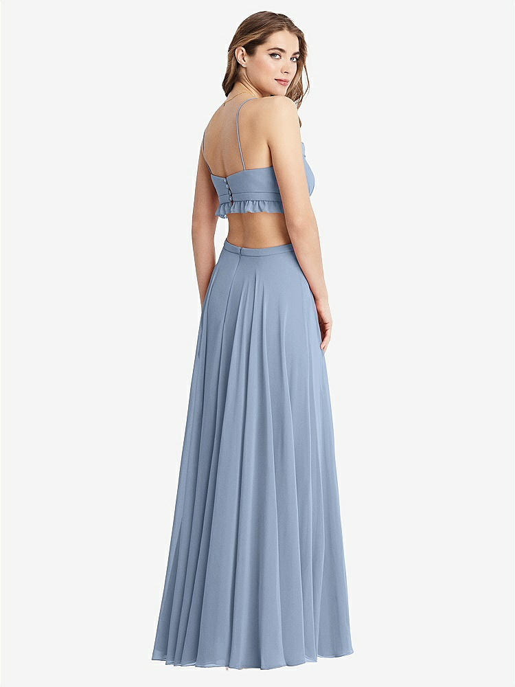 【STYLE: LB014】Ruffled Chiffon Cutout Maxi Dress - Jessie【COLOR: Cloudy】