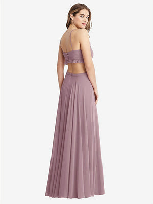 【NEW】【STYLE: LB014】フリル シフォン カットアウト マキシ ドレス  -  ジェシー【COLOR: Dusty Rose】【SIZE: 00-30W】