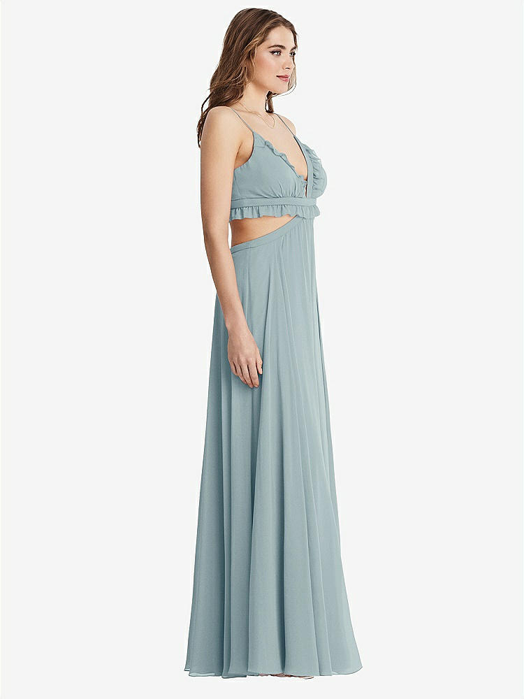【NEW】【STYLE: LB014】フリル シフォン カットアウト マキシ ドレス  -  ジェシー【COLOR: Morning Sky】【SIZE: 00-30W】