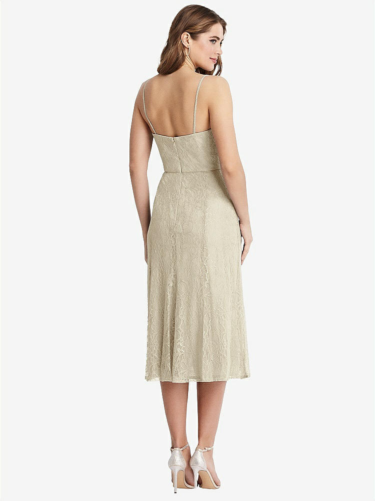 【STYLE: 1533】Lace Bustier Midi Dress with Spaghetti Straps【COLOR: Champagne】