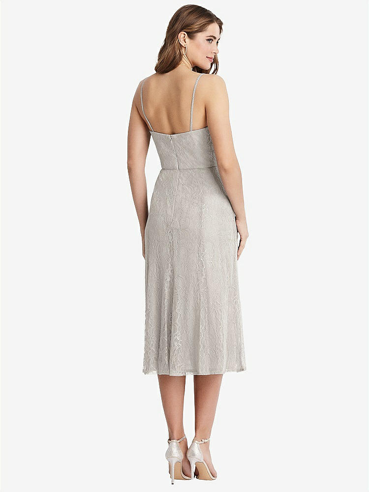 【STYLE: 1533】Lace Bustier Midi Dress with Spaghetti Straps【COLOR: Oyster】