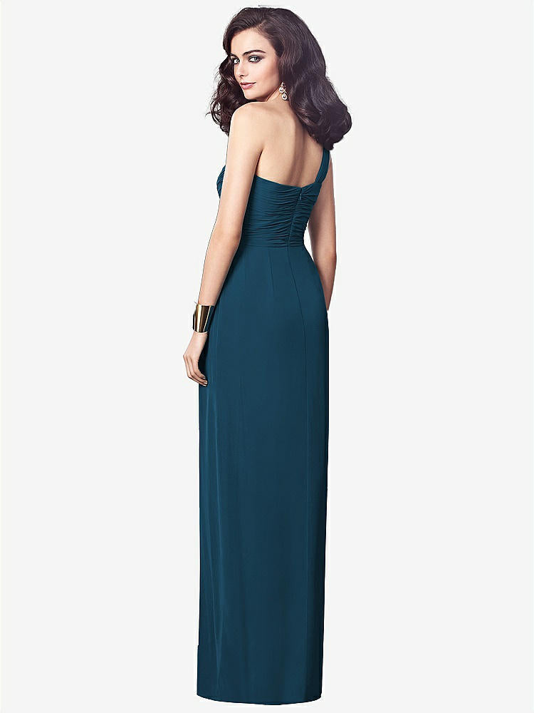 【NEW】【STYLE: TH027】ワンショルダー ドレープ マキシ ドレス 前面 スリット  -  aeroryn【COLOR: Atlantic Blue】【SIZE: 00-30W】