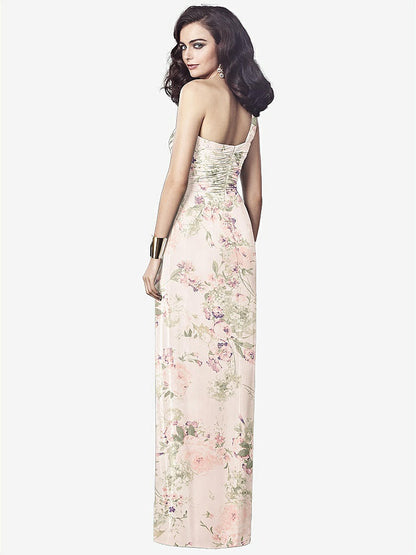 【NEW】【STYLE: TH027】ワンショルダー ドレープ マキシ ドレス 前面 スリット  -  aeroryn【COLOR: Blush Garden】【SIZE: 00-30W】