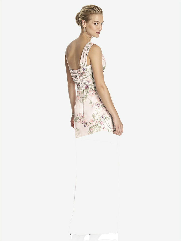 【NEW】【STYLE: TH027】ワンショルダー ドレープ マキシ ドレス 前面 スリット  -  aeroryn【COLOR: Blush Garden】【SIZE: 00-30W】