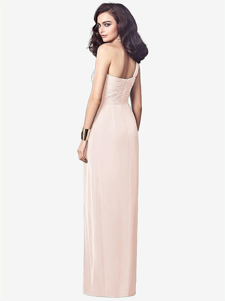 【NEW】【STYLE: TH027】ワンショルダー ドレープ マキシ ドレス 前面 スリット  -  aeroryn【COLOR: Blush】【SIZE: 00-30W】