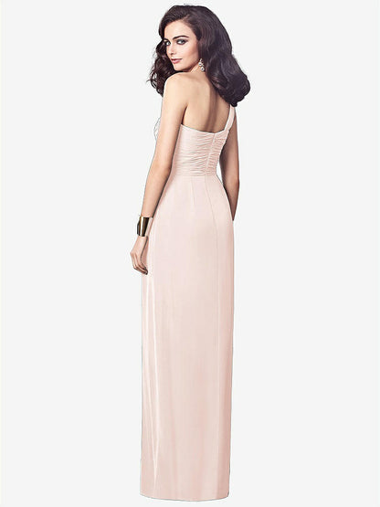 【NEW】【STYLE: TH027】ワンショルダー ドレープ マキシ ドレス 前面 スリット  -  aeroryn【COLOR: Blush】【SIZE: 00-30W】