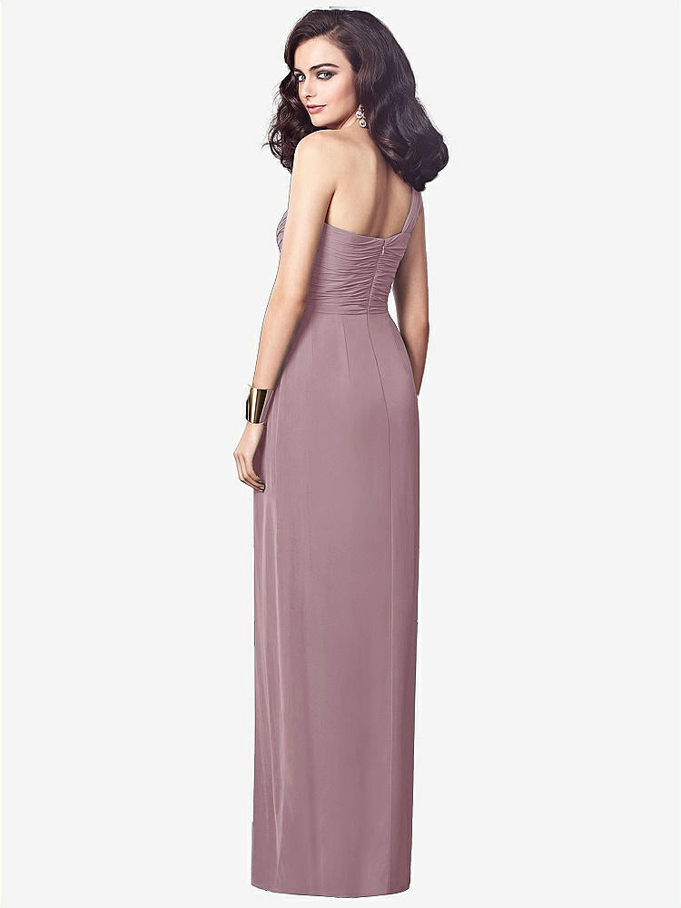 【NEW】【STYLE: TH027】ワンショルダー ドレープ マキシ ドレス 前面 スリット  -  aeroryn【COLOR: Dusty Rose】【SIZE: 00-30W】