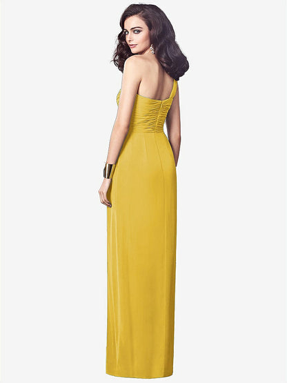 【NEW】【STYLE: TH027】ワンショルダー ドレープ マキシ ドレス 前面 スリット  -  aeroryn【COLOR: Marigold】【SIZE: 00-30W】