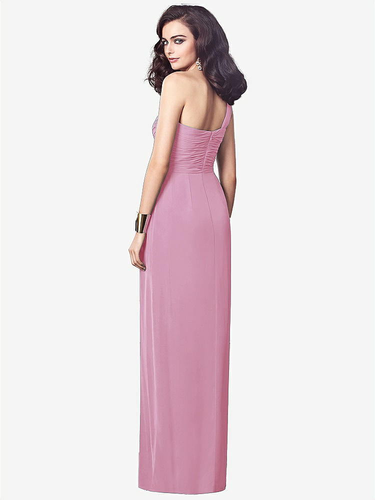 【NEW】【STYLE: TH027】ワンショルダー ドレープ マキシ ドレス 前面 スリット  -  aeroryn【COLOR: Powder Pink】【SIZE: 00-30W】