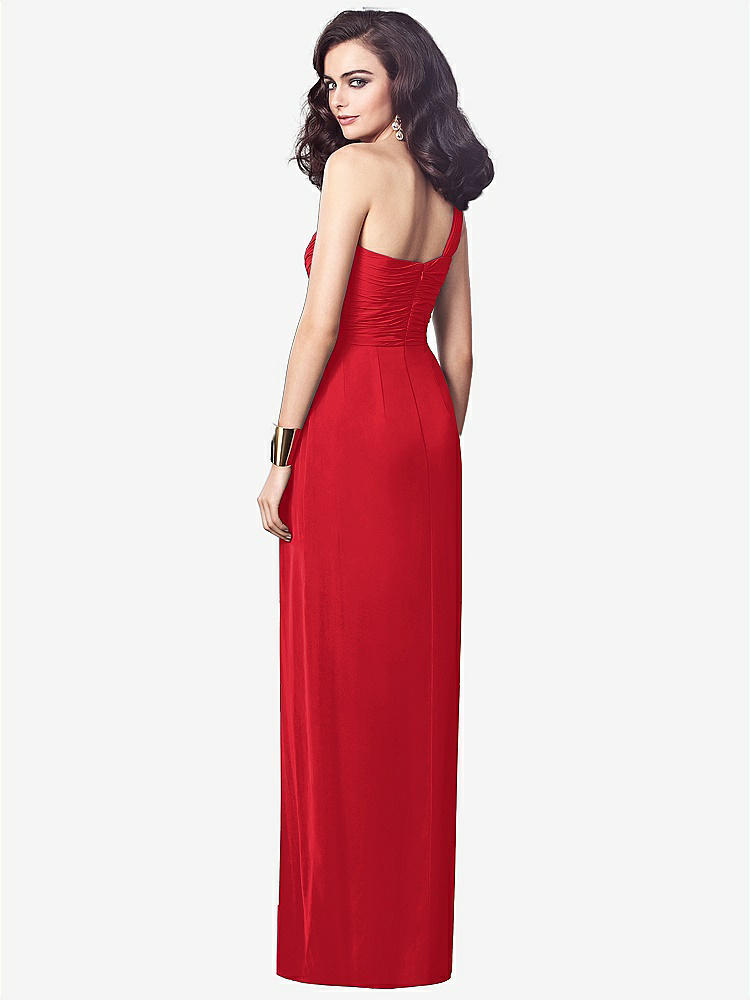【NEW】【STYLE: TH027】ワンショルダー ドレープ マキシ ドレス 前面 スリット  -  aeroryn【COLOR: Parisian Red】【SIZE: 00-30W】