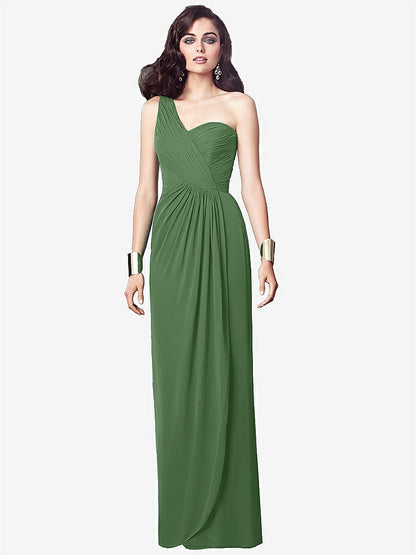 【STYLE: TH027】One-Shoulder Draped Maxi Dress with Front Slit - Aeryn【COLOR: Vineyard Green】