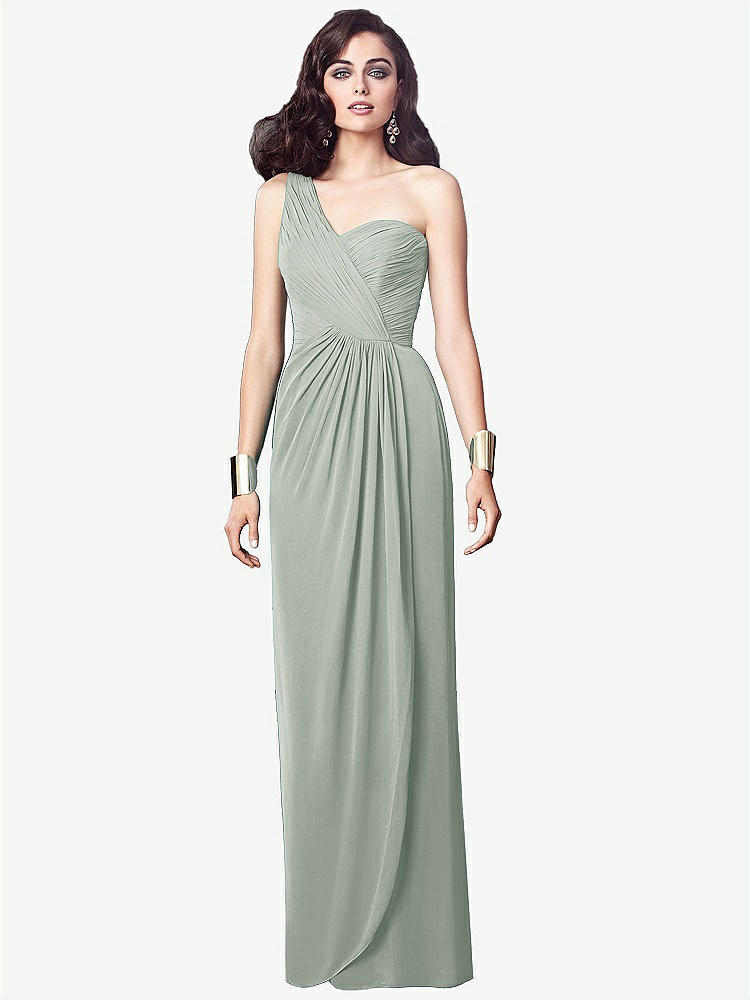【STYLE: TH027】One-Shoulder Draped Maxi Dress with Front Slit - Aeryn【COLOR: Willow Green】