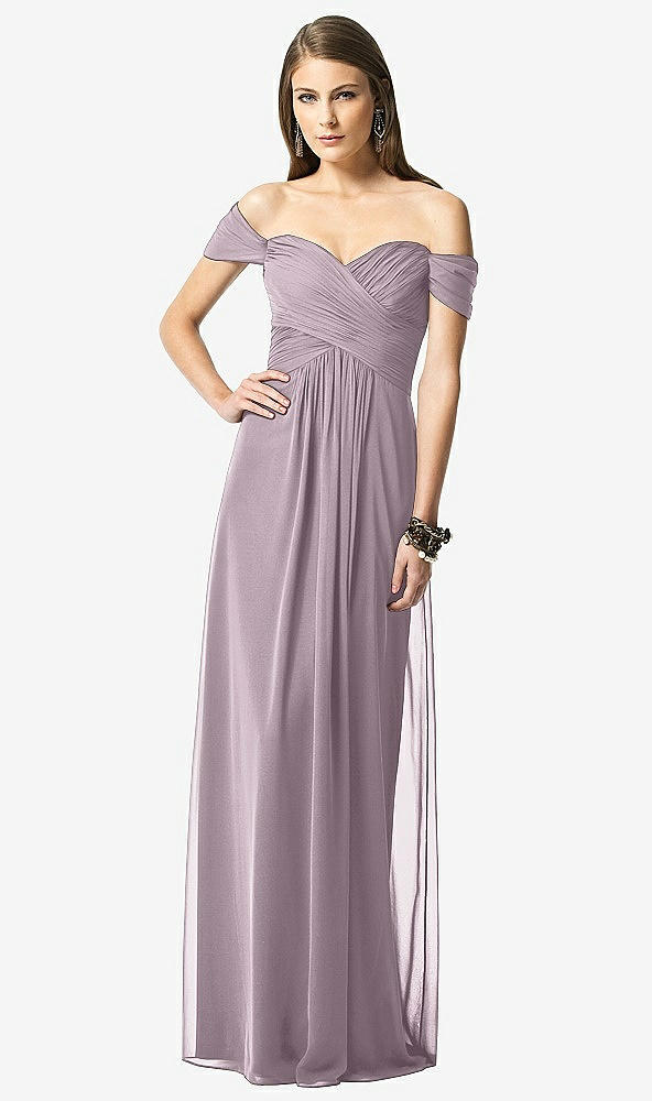 【NEW】【STYLE: TH028】オフショルダー ruced シフォン マキシ ドレス  -  alessia【COLOR: Lilac Dusk】【SIZE: 00-30W】