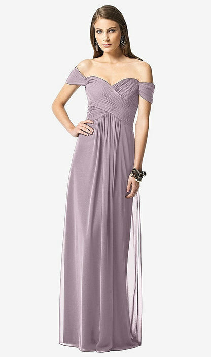 【NEW】【STYLE: TH028】オフショルダー ruced シフォン マキシ ドレス  -  alessia【COLOR: Lilac Dusk】【SIZE: 00-30W】