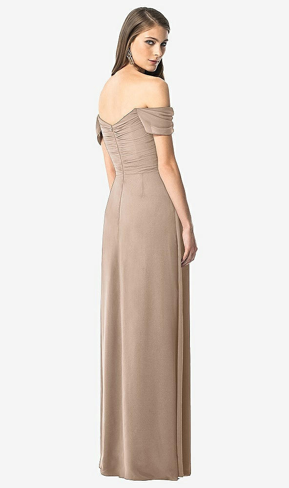 【STYLE: TH028】Off-the-Shoulder Ruched Chiffon Maxi Dress - Alessia【COLOR: Topaz】