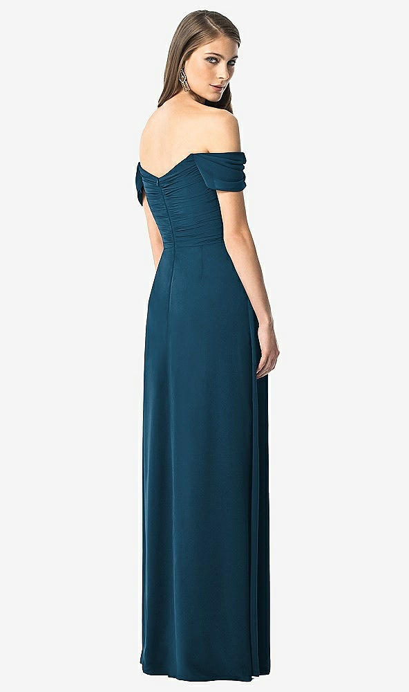 【NEW】【STYLE: TH028】オフショルダー ruced シフォン マキシ ドレス  -  alessia【COLOR: Atlantic Blue】【SIZE: 00-30W】
