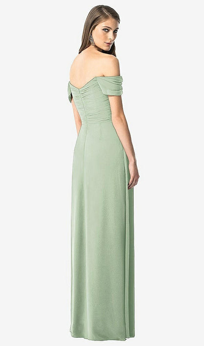 【NEW】【STYLE: TH028】オフショルダー ruced シフォン マキシ ドレス  -  alessia【COLOR: Celadon】【SIZE: 00-30W】