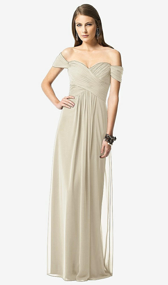 【NEW】【STYLE: TH028】オフショルダー ruced シフォン マキシ ドレス  -  alessia【COLOR: Champagne】【SIZE: 00-30W】