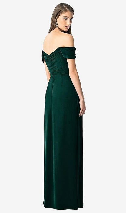 【NEW】【STYLE: TH028】オフショルダー ruced シフォン マキシ ドレス  -  alessia【COLOR: Evergreen】【SIZE: 00-30W】