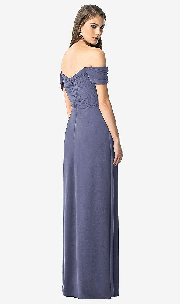 【NEW】【STYLE: TH028】オフショルダー ruced シフォン マキシ ドレス  -  alessia【COLOR: French Blue】【SIZE: 00-30W】