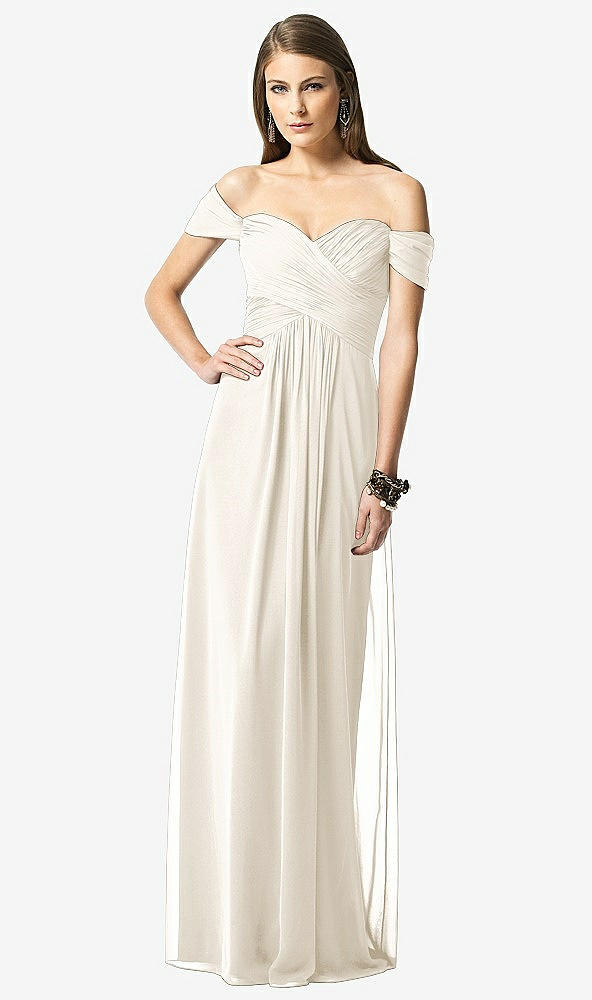 【NEW】【STYLE: TH028】オフショルダー ruced シフォン マキシ ドレス  -  alessia【COLOR: Ivory】【SIZE: 00-30W】