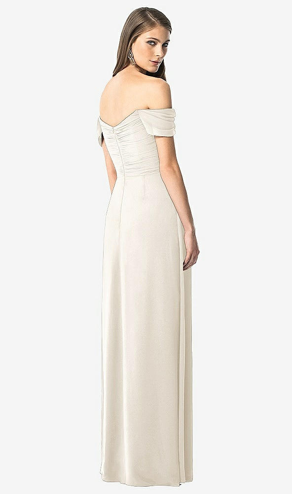 【STYLE: TH028】Off-the-Shoulder Ruched Chiffon Maxi Dress - Alessia【COLOR: Ivory】