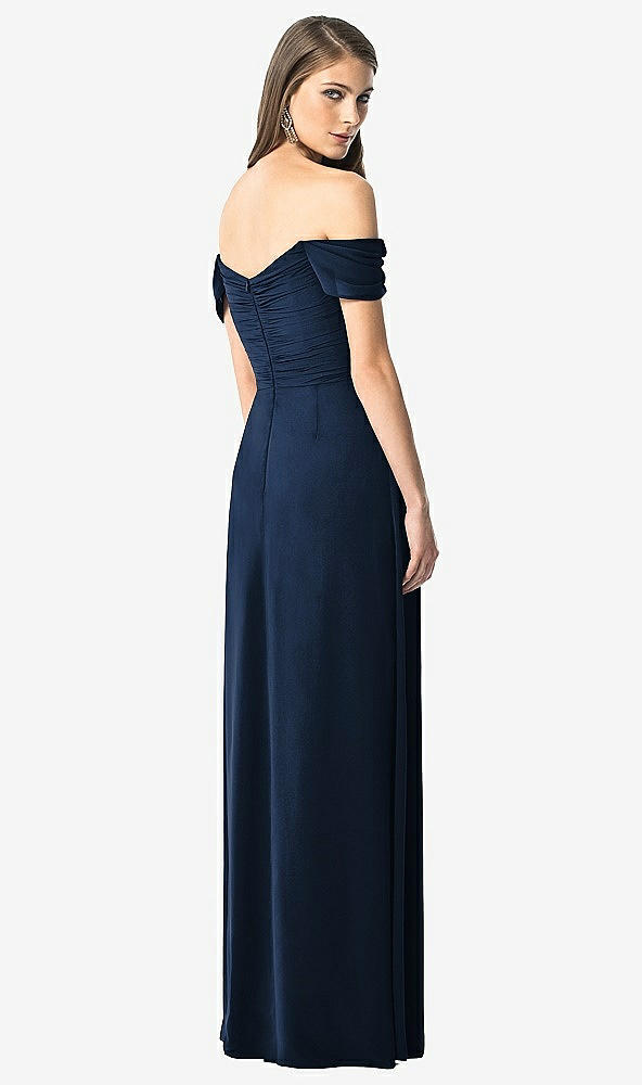 【NEW】【STYLE: TH028】オフショルダー ruced シフォン マキシ ドレス  -  alessia【COLOR: Midnight Navy】【SIZE: 00-30W】