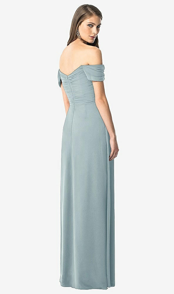 【NEW】【STYLE: TH028】オフショルダー ruced シフォン マキシ ドレス  -  alessia【COLOR: Morning Sky】【SIZE: 00-30W】