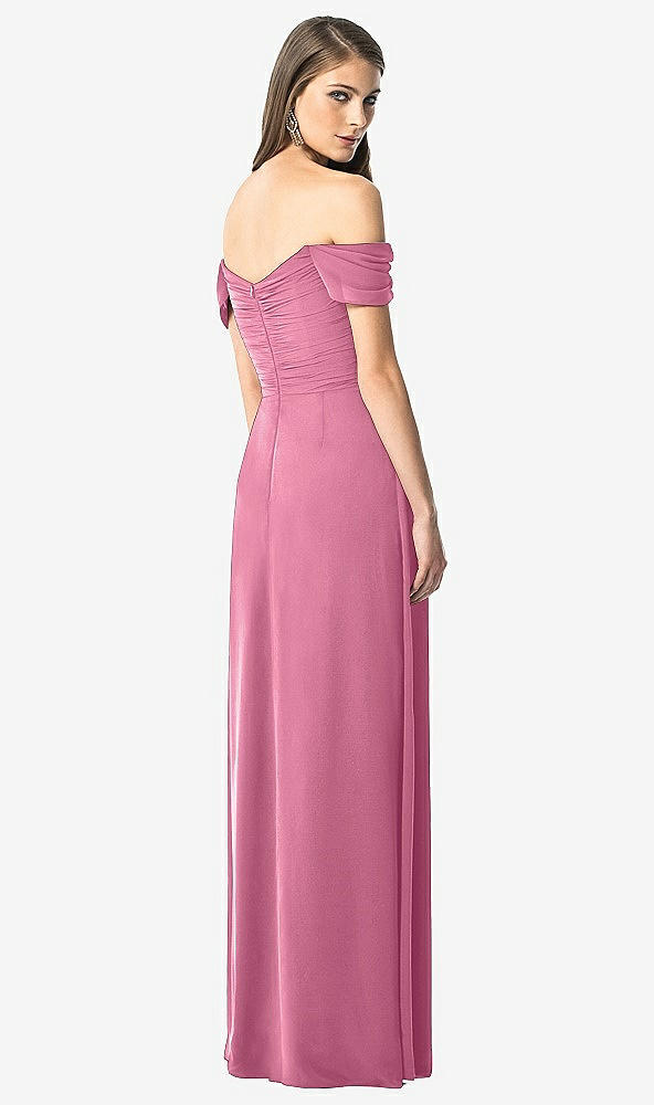 【NEW】【STYLE: TH028】オフショルダー ruced シフォン マキシ ドレス  -  alessia【COLOR: Orchid Pink】【SIZE: 00-30W】