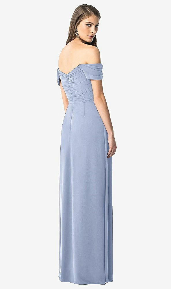 【NEW】【STYLE: TH028】オフショルダー ruced シフォン マキシ ドレス  -  alessia【COLOR: Sky Blue】【SIZE: 00-30W】