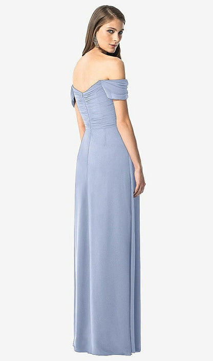 【NEW】【STYLE: TH028】オフショルダー ruced シフォン マキシ ドレス  -  alessia【COLOR: Sky Blue】【SIZE: 00-30W】