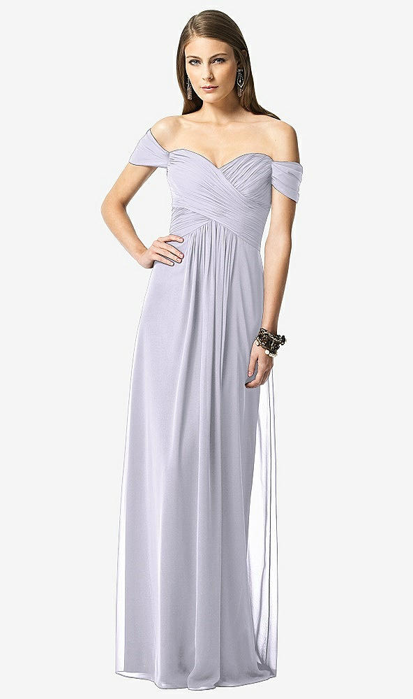 【NEW】【STYLE: TH028】オフショルダー ruced シフォン マキシ ドレス  -  alessia【COLOR: Silver Dove】【SIZE: 00-30W】