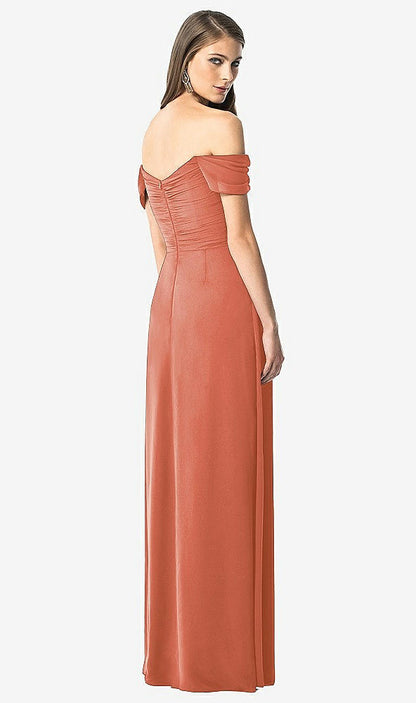 【NEW】【STYLE: TH028】オフショルダー ruced シフォン マキシ ドレス  -  alessia【COLOR: Terracotta Copper】【SIZE: 00-30W】