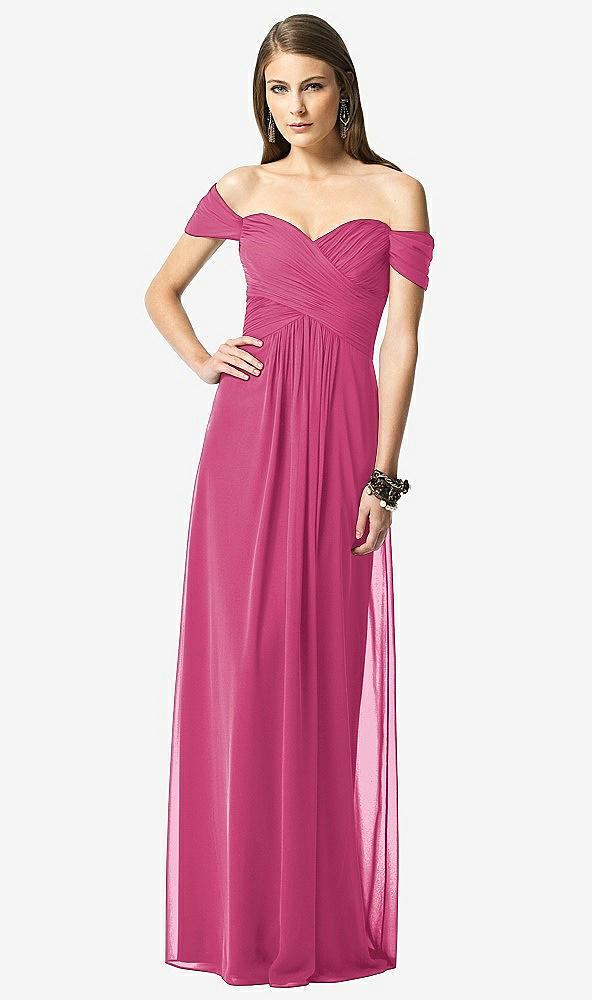 【NEW】【STYLE: TH028】オフショルダー ruced シフォン マキシ ドレス  -  alessia【COLOR: Tea Rose】【SIZE: 00-30W】