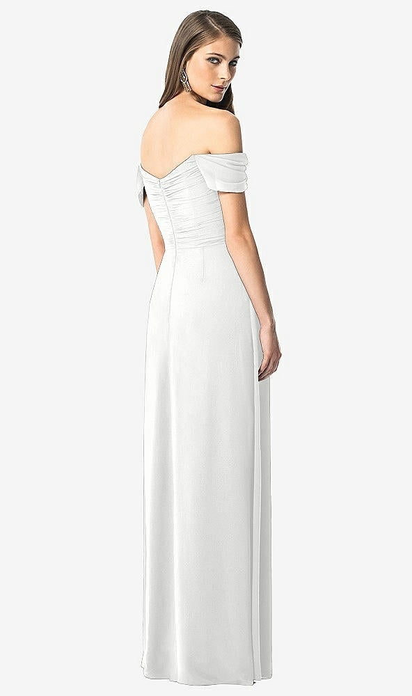 【STYLE: TH028】Off-the-Shoulder Ruched Chiffon Maxi Dress - Alessia【COLOR: White】