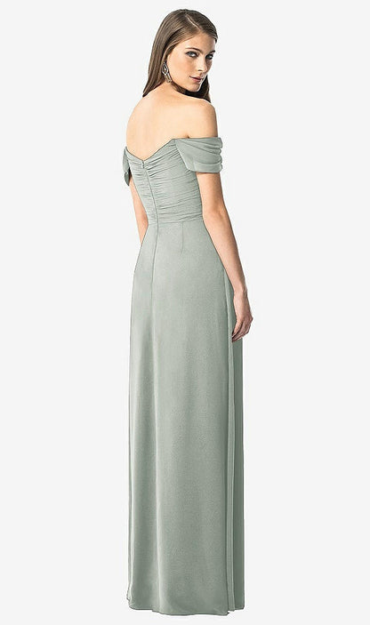 【NEW】【STYLE: TH028】オフショルダー ruced シフォン マキシ ドレス  -  alessia【COLOR: Willow Green】【SIZE: 00-30W】