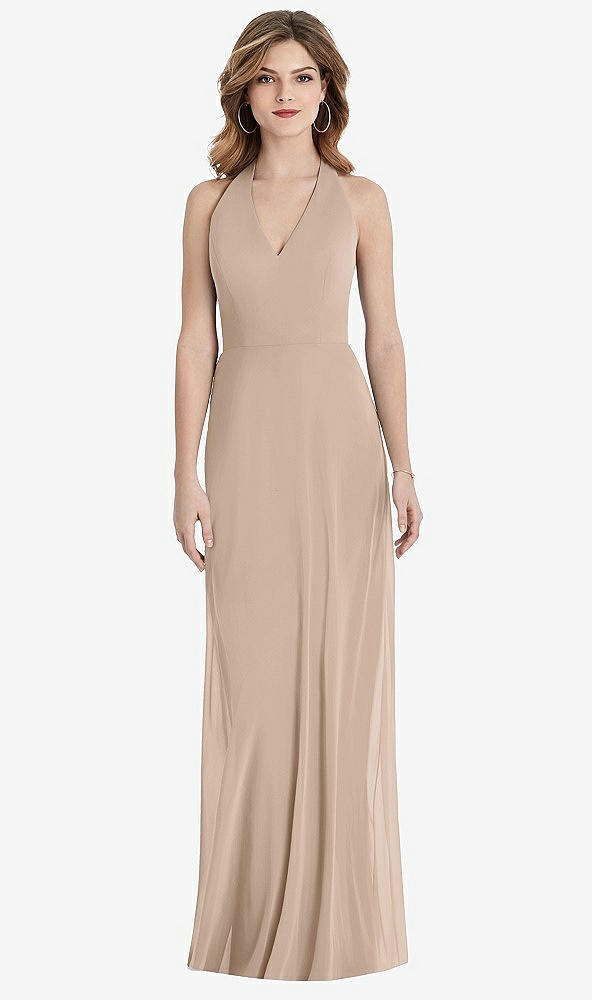 【STYLE: TH029】V-Neck Halter Chiffon Maxi Dress - Taryn【COLOR: Topaz】