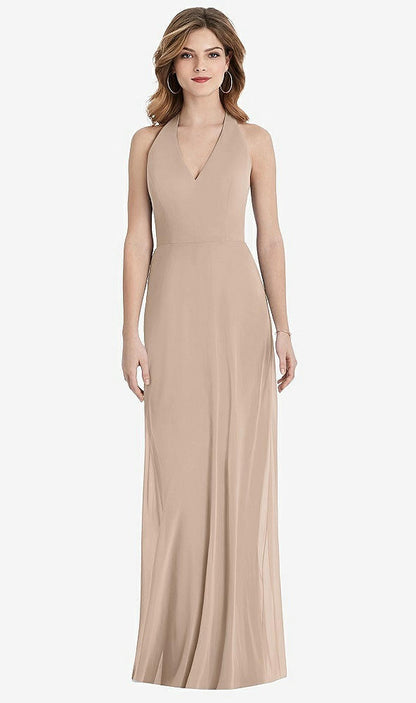 【STYLE: TH029】V-Neck Halter Chiffon Maxi Dress - Taryn【COLOR: Topaz】