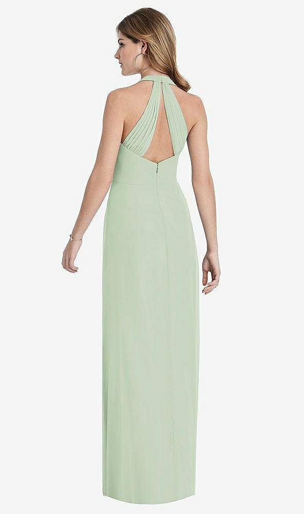 【STYLE: TH029】V-Neck Halter Chiffon Maxi Dress - Taryn【COLOR: Celadon】