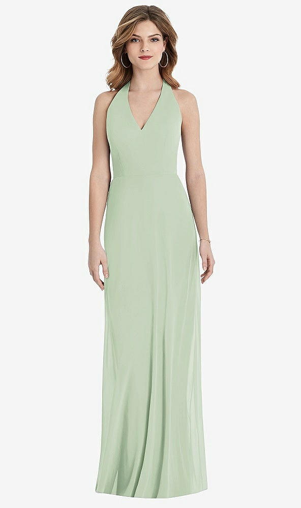 【STYLE: TH029】V-Neck Halter Chiffon Maxi Dress - Taryn【COLOR: Celadon】